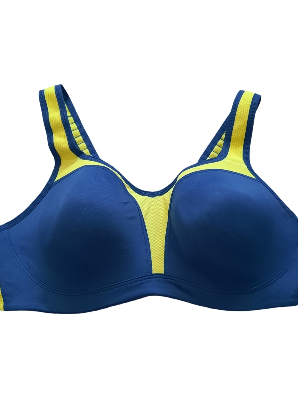 Wacoal Blue and Yellow Molded-Cup Sports Bra